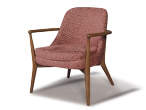 μάλλινη πολυθρόνα miranta red με ξύλινα χέρια και πόδια